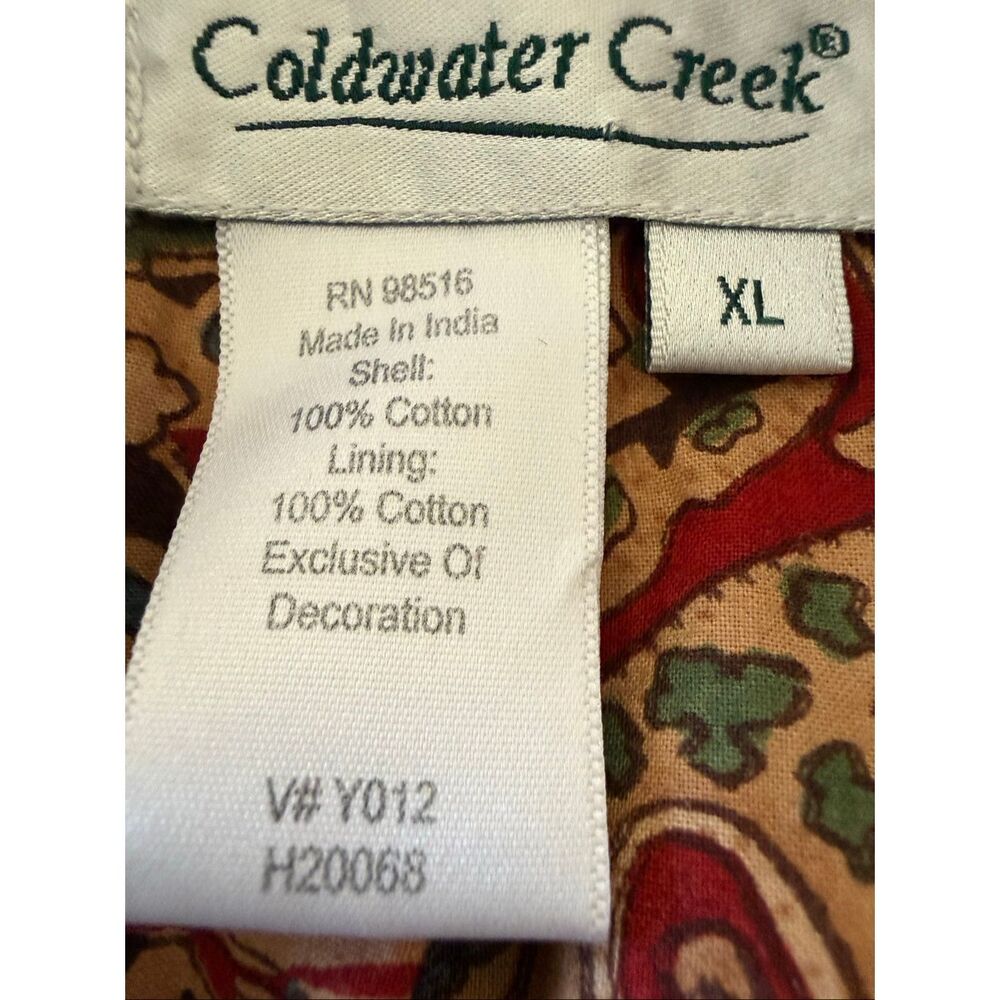 Vintage Coldwater Creek Jacket Blue Denim Embroidered Patchwork Size XL Prairie - Picture 15 of 16